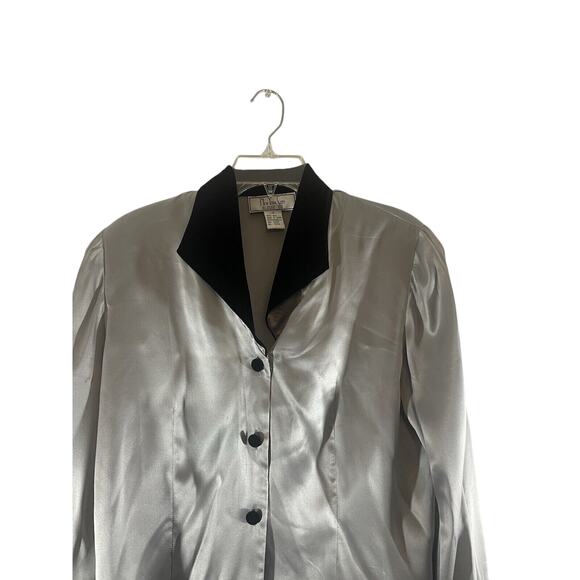 New York City 100% Silk Blouse/Shirt Long Sleeves Button Down Collared =F - Picture 2 of 8
